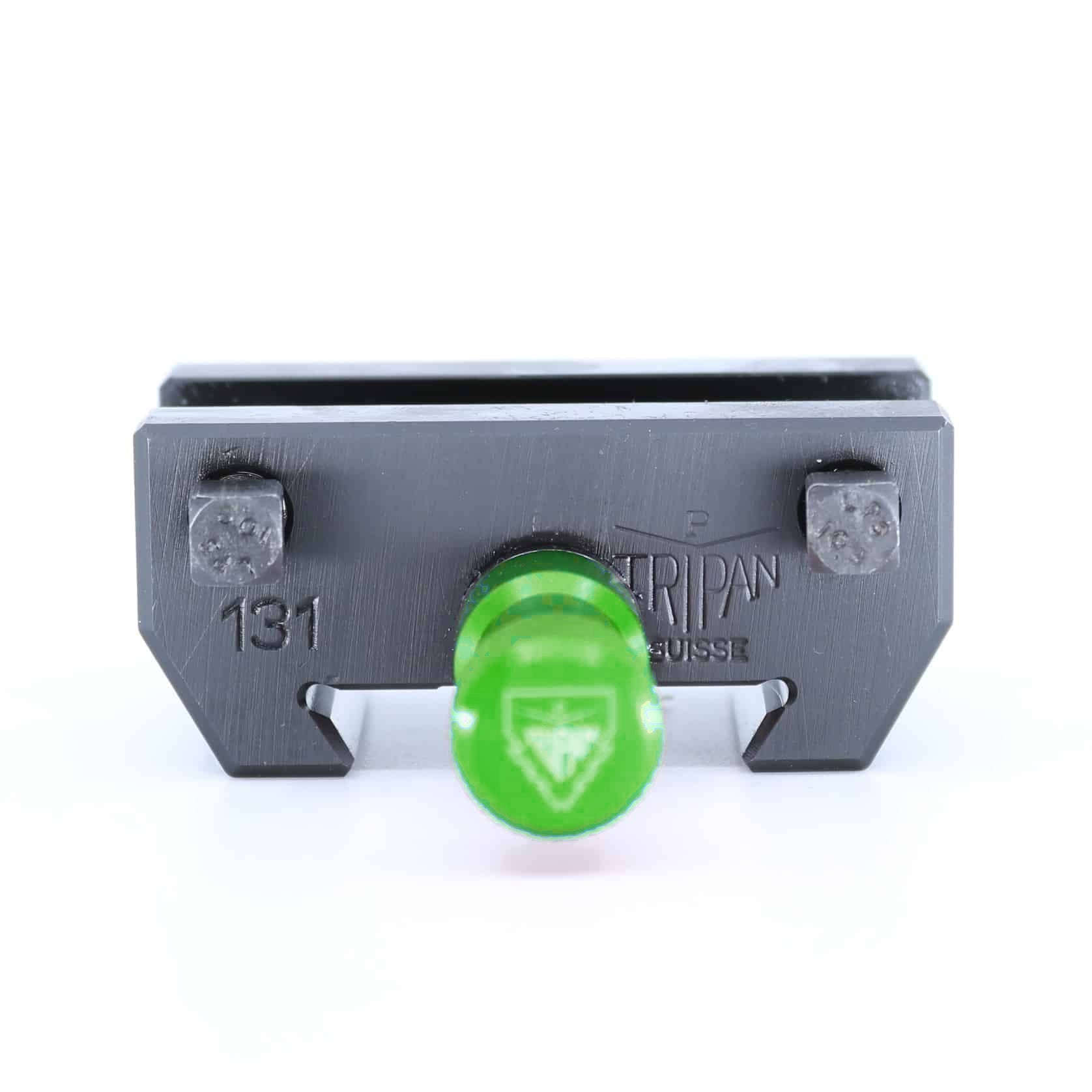 Ensemble porte-outil Tripan® 131 vu de face avec écrou de réglage vert