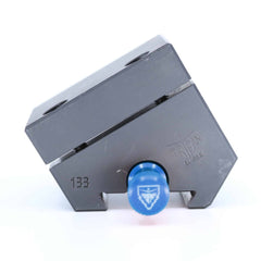 Ensemble porte-barre Tripan® 133 vu de face avec écrou de réglage bleu