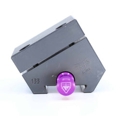 Ensemble porte-barre Tripan® 133 vu de face avec écrou de réglage violet