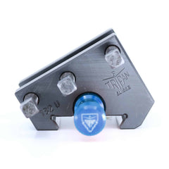 Ensemble porte-outil Tripan® 132U vu de face avec écrou de réglage bleu
