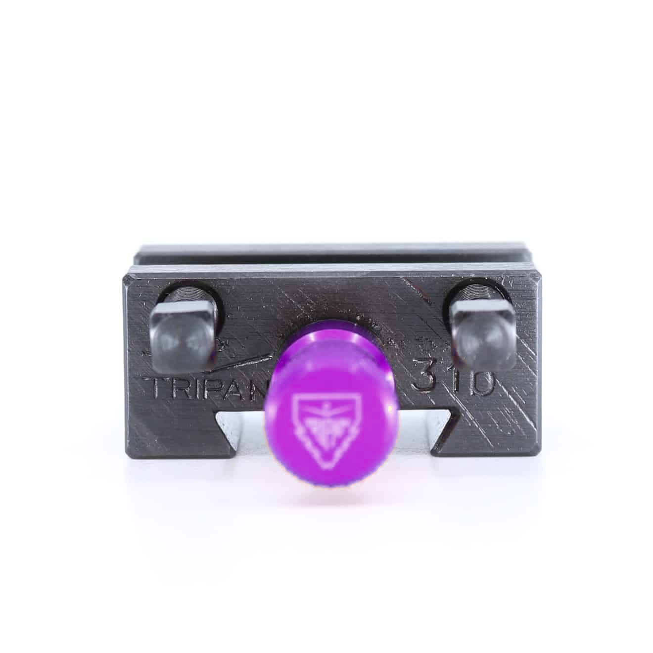 Ensemble porte-outil Tripan® 31B vu de face avec écrou de réglage violet