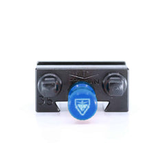 Ensemble porte-lame Tripan® 35 vu de face avec écrou de réglage bleu