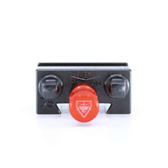 Ensemble porte-lame Tripan® 35 vu de face avec écrou de réglage rouge