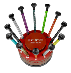 Jeu de 12 tournevis horloger en aluminium SLICK
