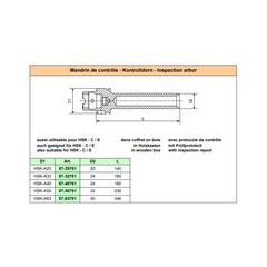 HSK-A40 d24x176 Inspection Arbor "SCHAUBLIN"