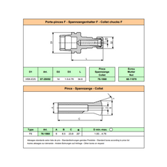 HSK-E25 F6 Collet chuck D short "SCHAUBLIN"