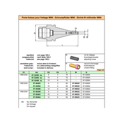 HSK-E40 d6 long Shrink-Fit End Mill Holder MINI "SCHAUBLIN"