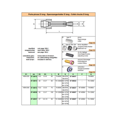 HSK-E40 D8 Long Collet Holder "SCHAUBLIN"