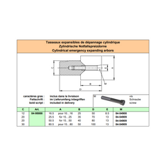 Cylindrical emergency expanding arbors "SCHAUBLIN" CY12 d16.5