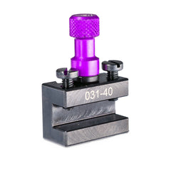Porte-outil Tripan® 031-40 avec écrou de réglage violet vu de trois quarts