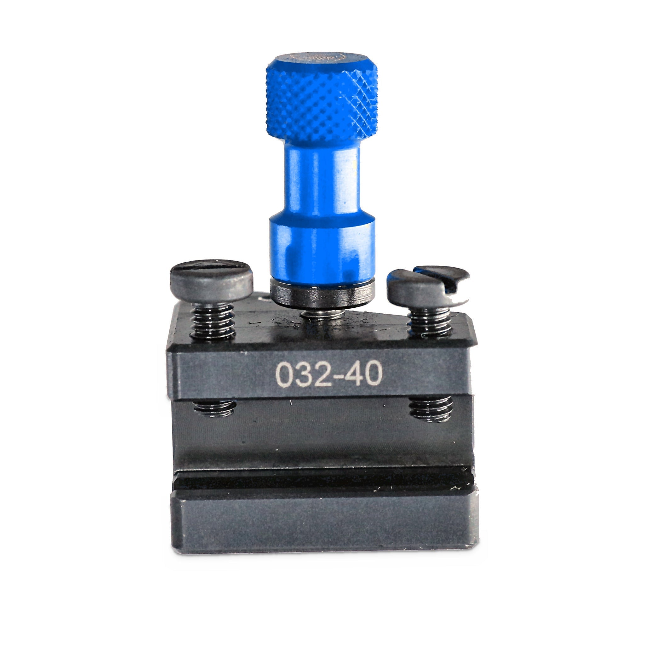 Porte-outil Tripan® 032-40 avec écrou de réglage bleu vu de face
