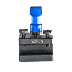 Porte-outil Tripan® 032-40 avec écrou de réglage bleu vu de face