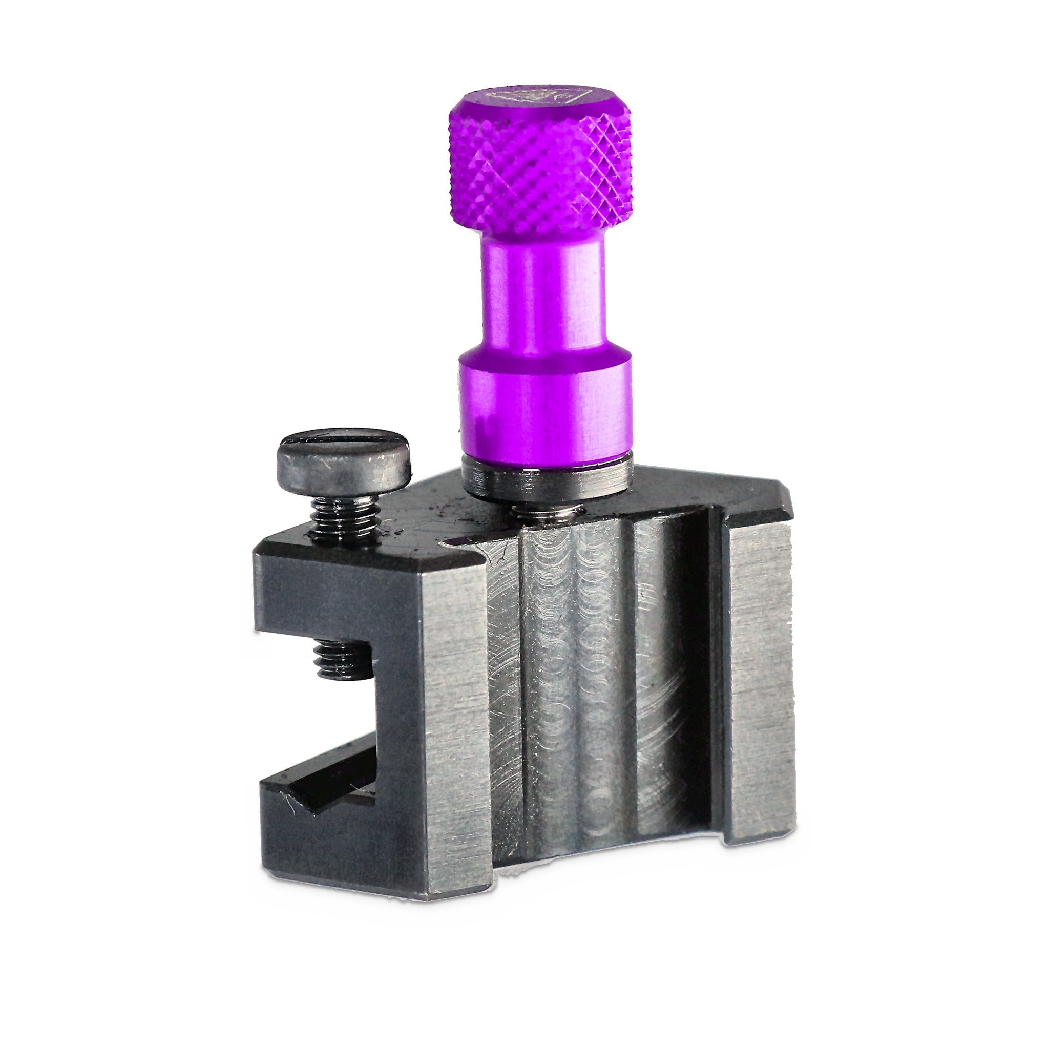 Porte-outil Tripan® 032-40 avec écrou de réglage violet vu de trois quarts