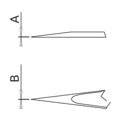 Schéma des pointes – Brucelles forme Genève pointes fines type 0 Dumont