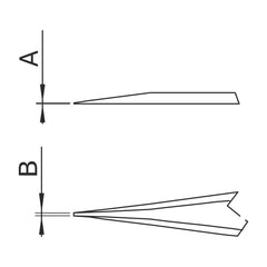Schéma des pointes – Brucelles ESD pointes diamantées type 7 Dumont