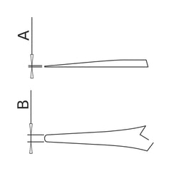Tip diagram – ESD tweezers with flat rounded tips type 2A SA Dumont