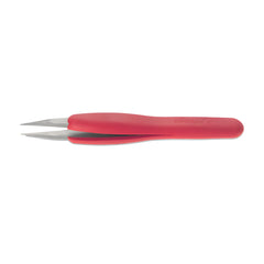 ESD tweezers with grip sleeve, Geneva pattern with robust tips, type 00 SA Dumont
