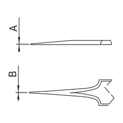 Schéma des pointes – Brucelles pointes super fines type N5 Dumont