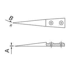 Tip diagram – WA tweezers with Delrin tips type 15 Dumont