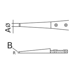 Tip diagram – WA tweezers with standard tips type 2 Dumont