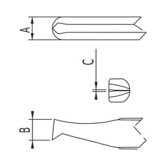 Schéma des pointes – Brucelles coupantes ESD type 15AC Dumont