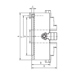 Mandrin 4 mors Westcott acier – DIN 6350 – Niederhauser – schéma coté