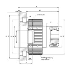 Mandrin porte-pinces FNF-KAH – fixation cylindrique – Niederhauser – schéma coté
