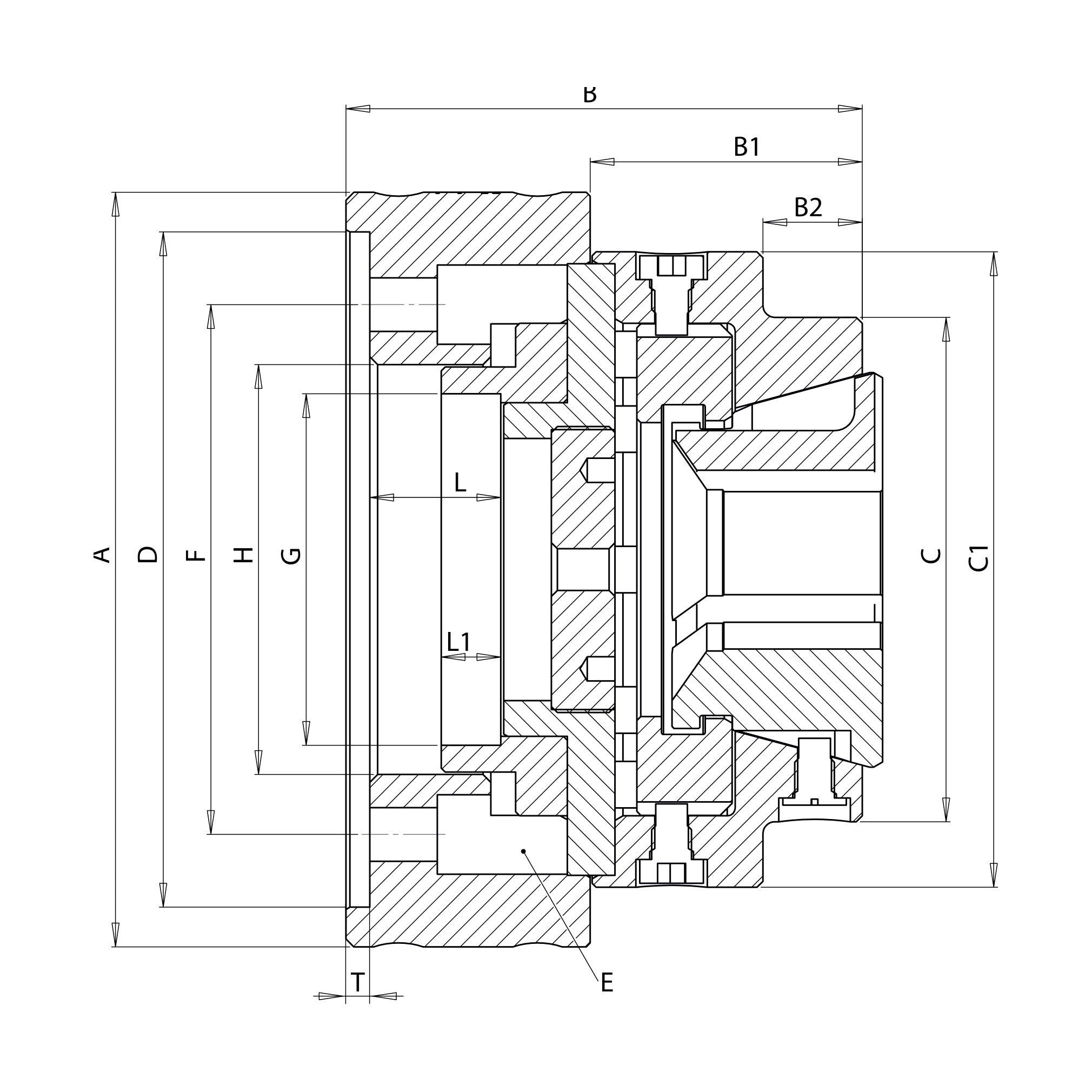 Mandrin porte-pinces FNH-AZ – fixation cylindrique – Niederhauser – schéma coté