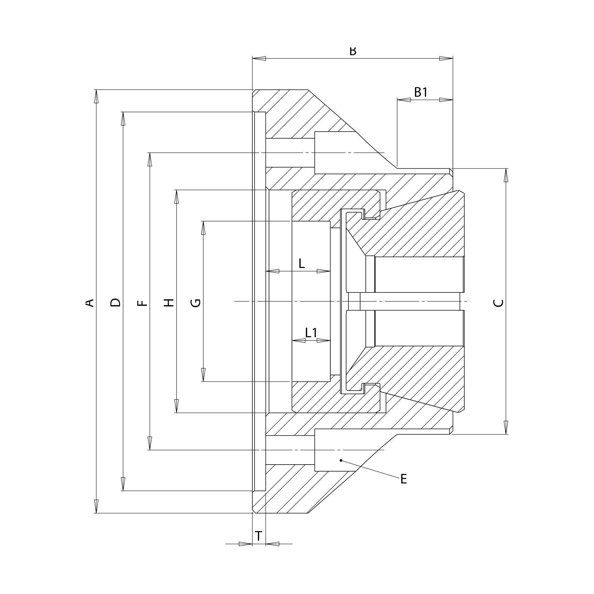 Mandrin porte-pinces FNH-K – fixation cylindrique – Niederhauser – schéma coté