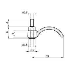 SYLVAC - Plastic lower lifting device Ø 5 × 9 mm – 905.2224