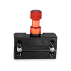 Ensemble porte-outil Tripan® 037 avec écrou de réglage rouge vu de face, côté goupilles de positionnement