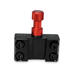Conjunto portaherramientas Tripan® 037 con tuerca de ajuste roja, visto de frente, lado de los tornillos de apriete