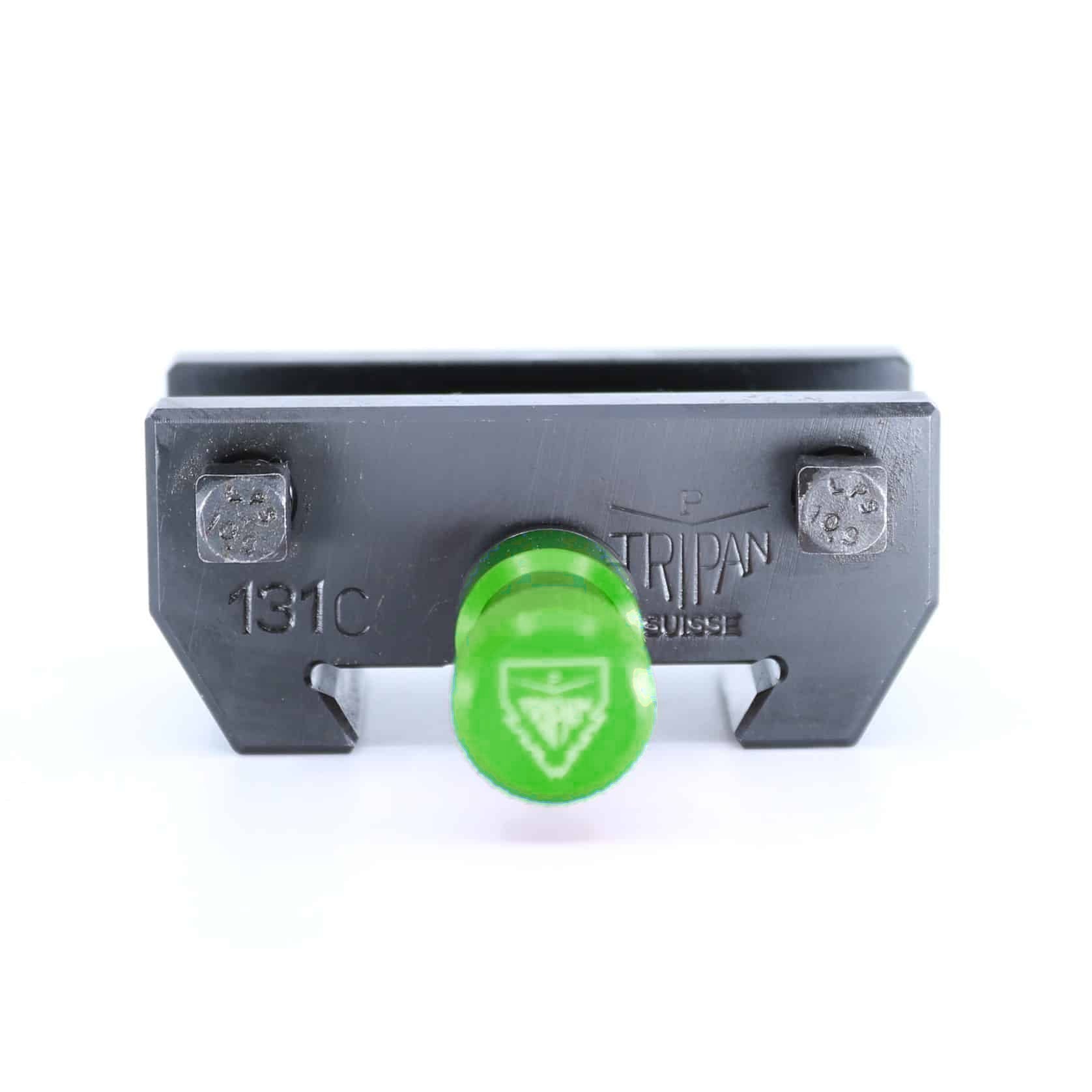 Ensemble porte-outil Tripan® 131C vu de face avec écrou de réglage vert