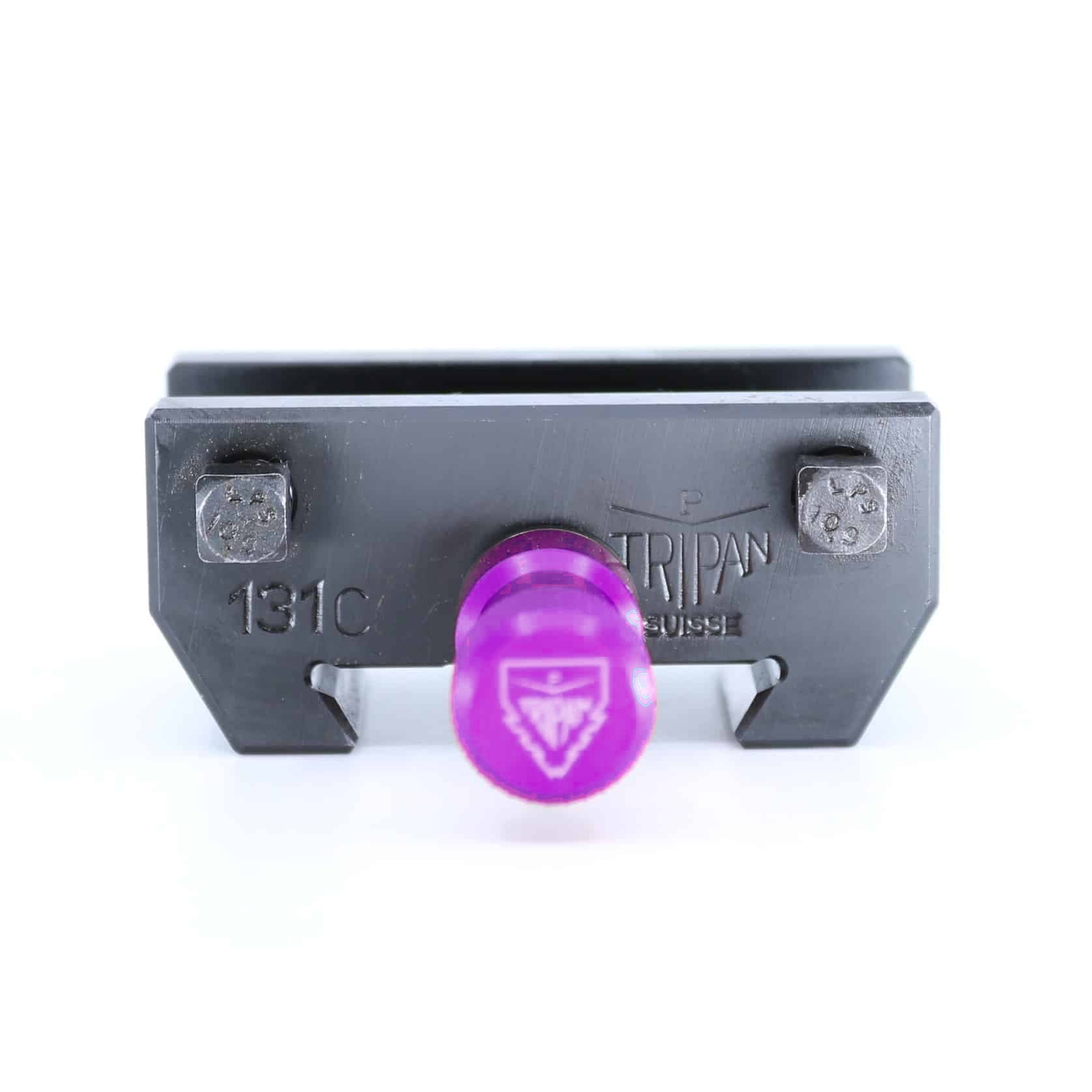 Ensemble porte-outil Tripan® 131C vu de face avec écrou de réglage violet