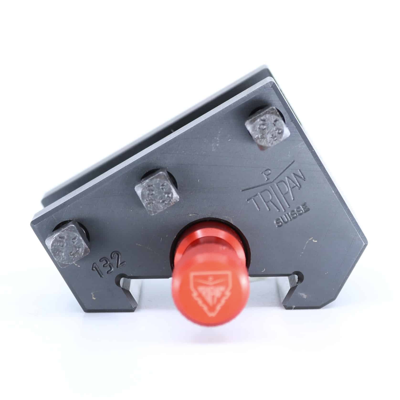 Ensemble porte-outil Tripan® 132 vu de face avec écrou de réglage rouge