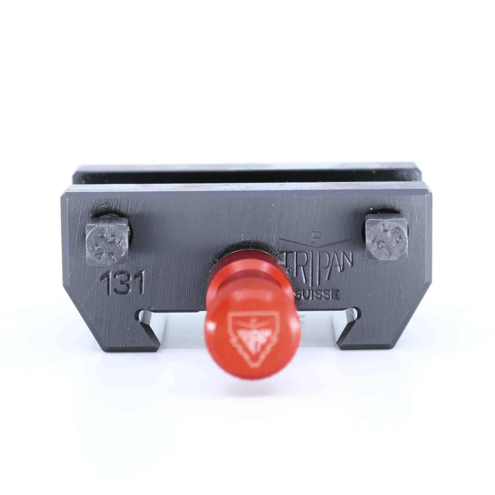 Ensemble porte-outil Tripan® 131 vu de face avec écrou de réglage rouge