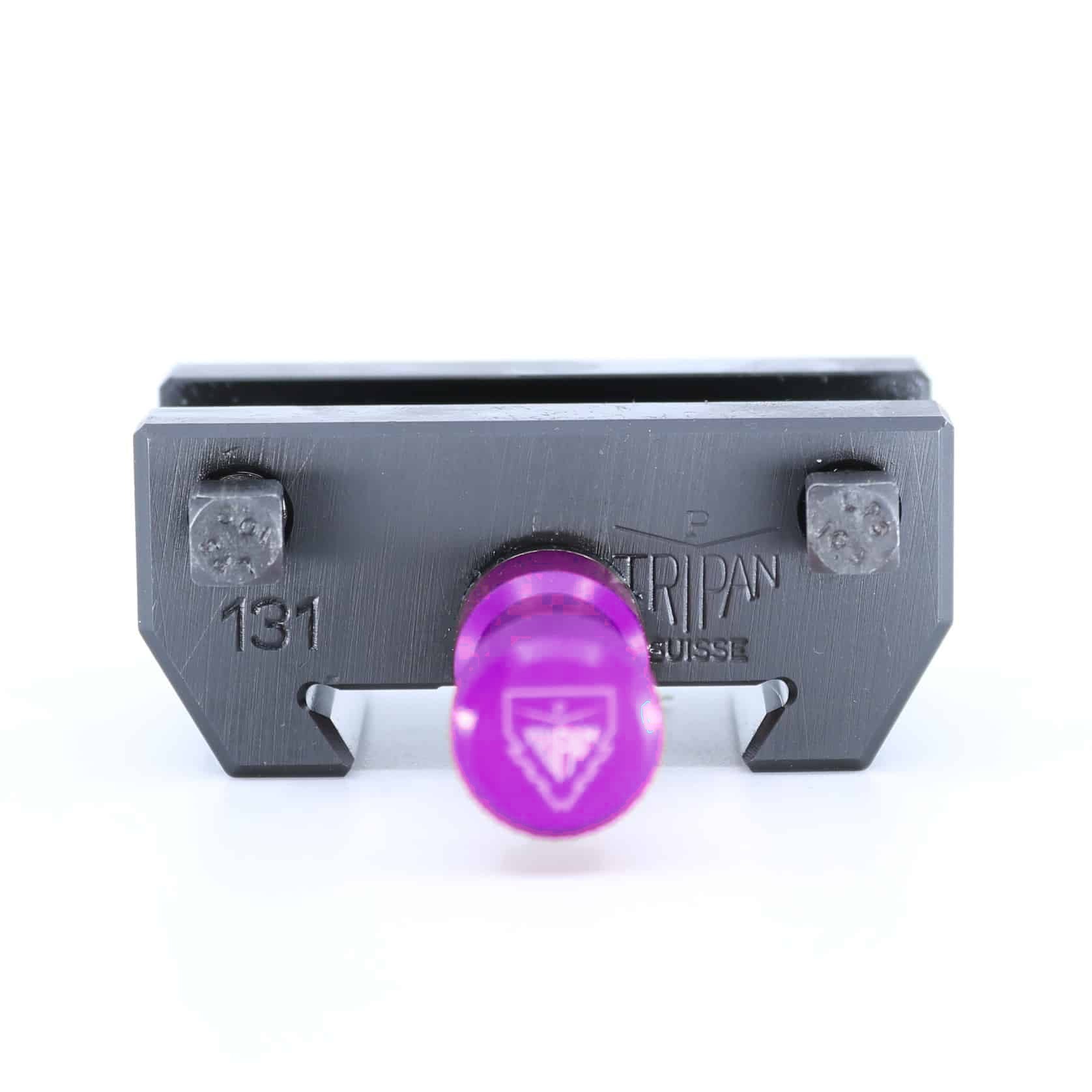 Ensemble porte-outil Tripan® 131 vu de face avec écrou de réglage violet