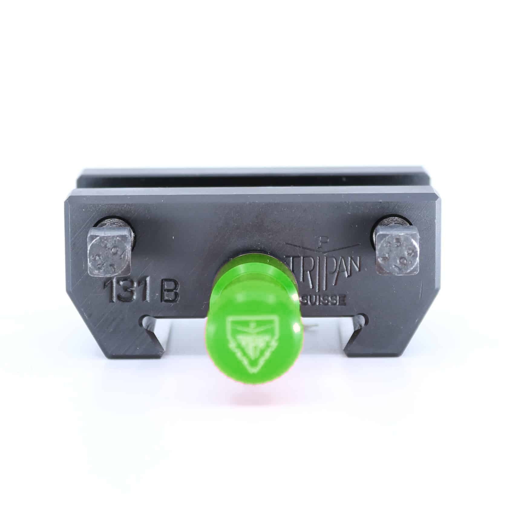 Ensemble porte-outil Tripan® 131 B vu de face avec écrou de réglage vert