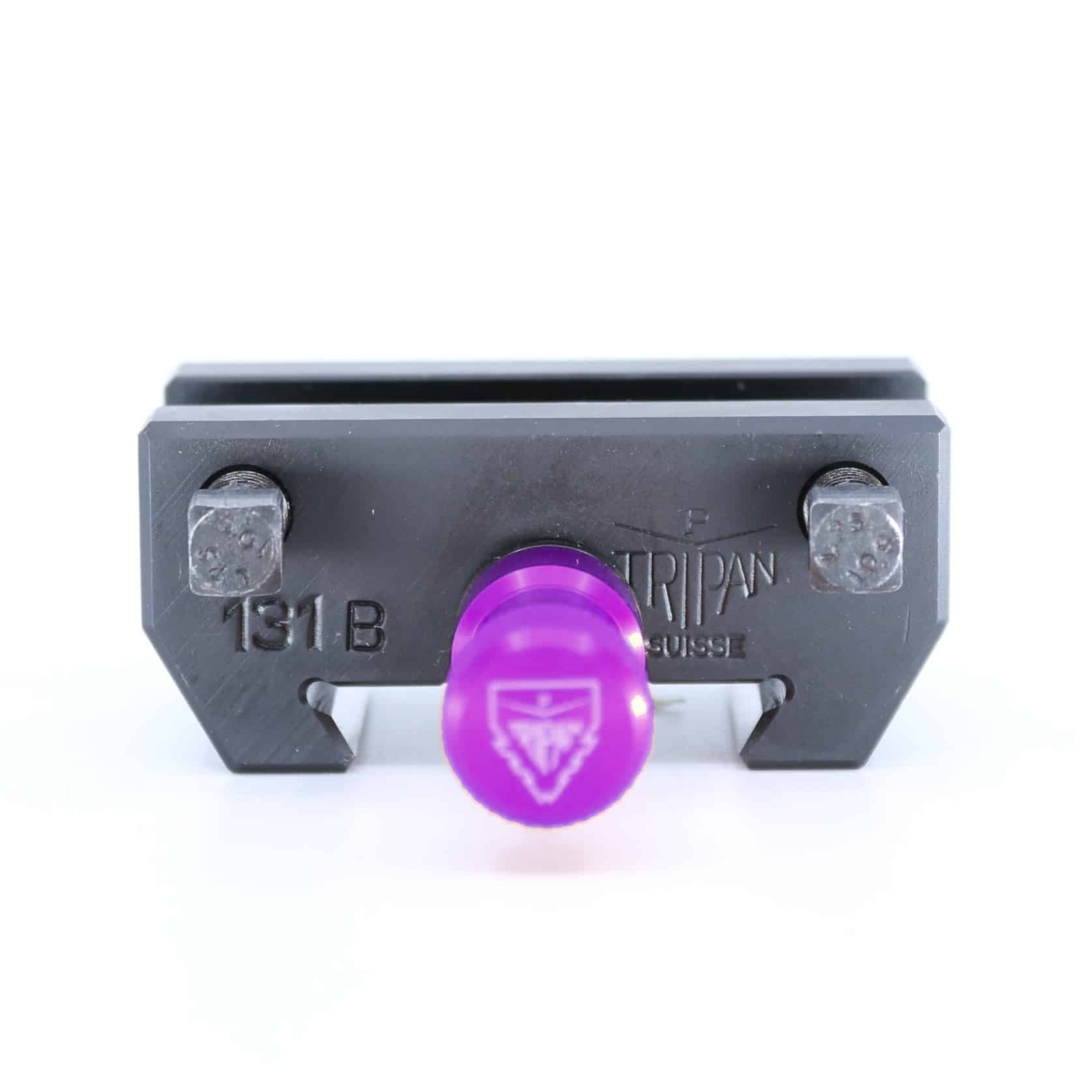 Ensemble porte-outil Tripan® 131 B vu de face avec écrou de réglage violet