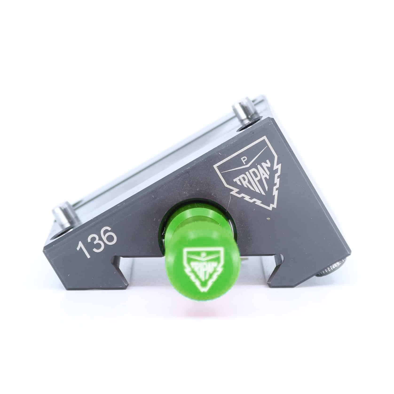 Ensemble porte-outil Tripan® 136 vu de dessous avec écrou de réglage vert