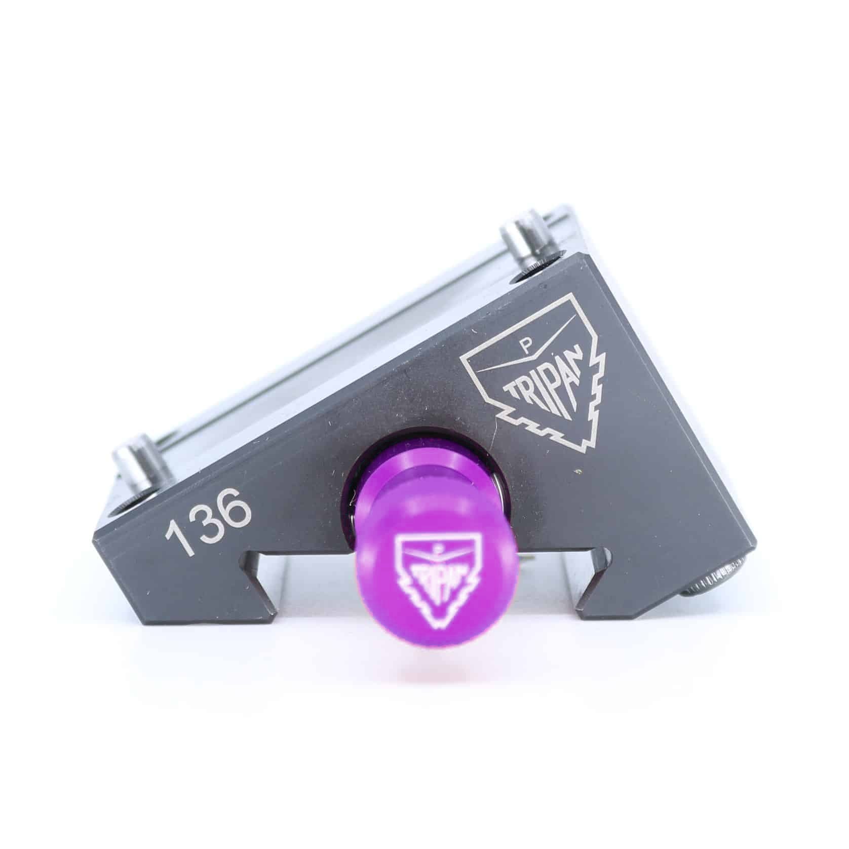 Ensemble porte-outil Tripan® 136 vu de dessous avec écrou de réglage violet