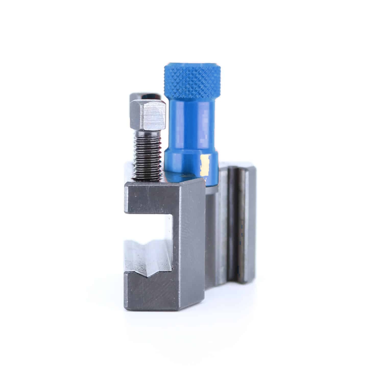 Ensemble porte-outil Tripan® 32 vu de face avec écrou de réglage bleu
