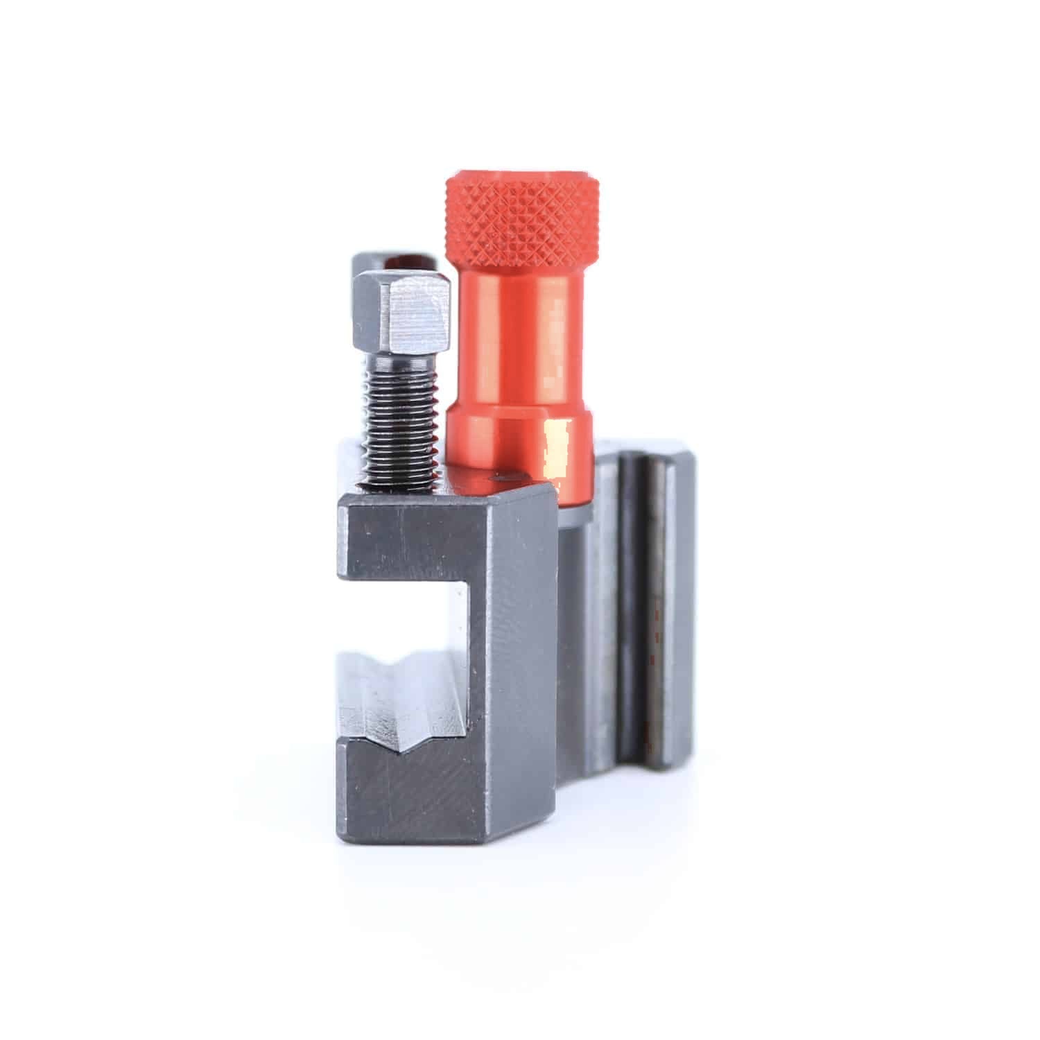 Ensemble porte-outil Tripan® 32 vu de face avec écrou de réglage rouge