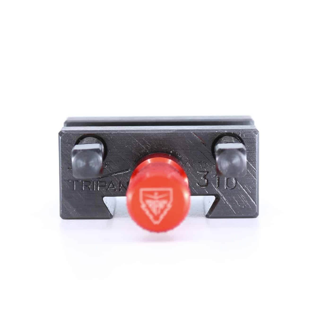 Ensemble porte-outil Tripan® 31B vu de face avec écrou de réglage rouge