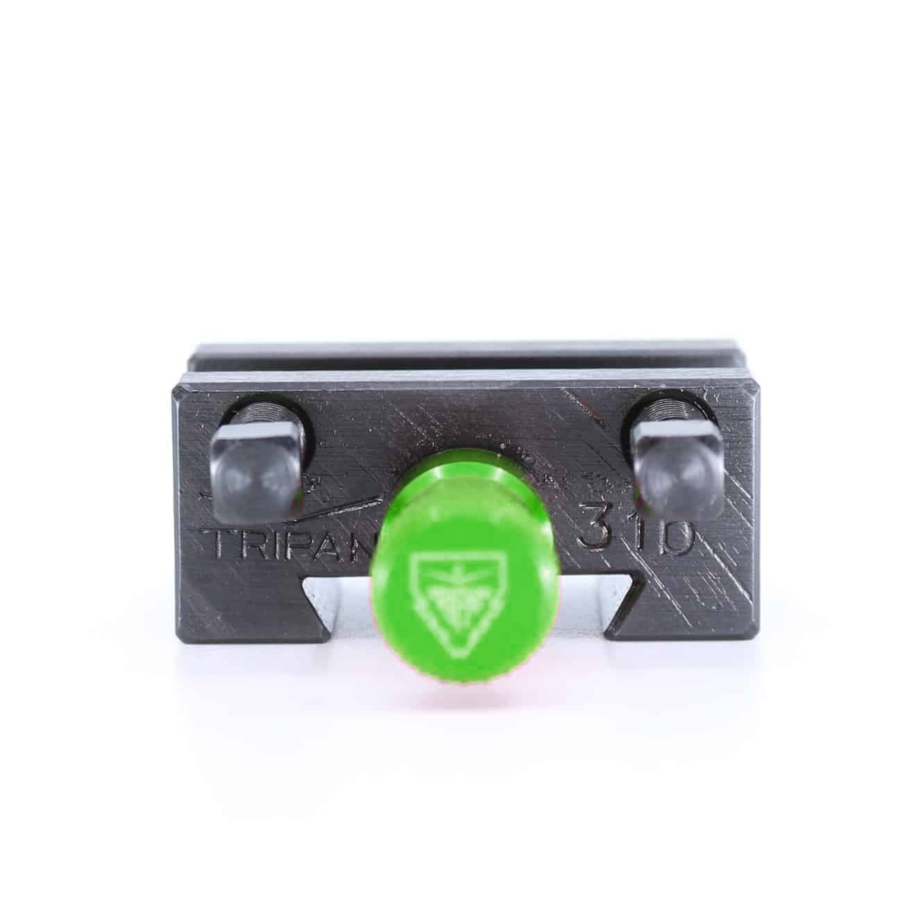 Ensemble porte-outil Tripan® 31B vu de face avec écrou de réglage vert