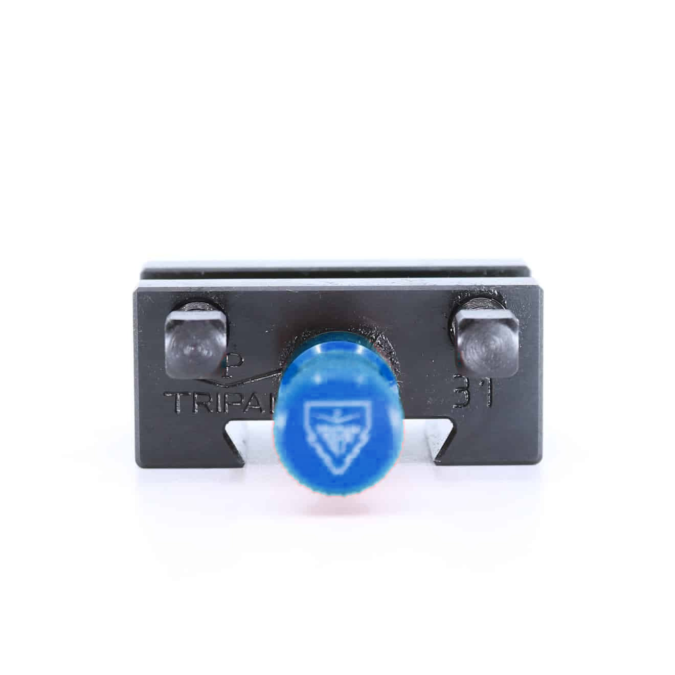 Ensemble porte-outil Tripan® 31 vu de face avec écrou de réglage bleu