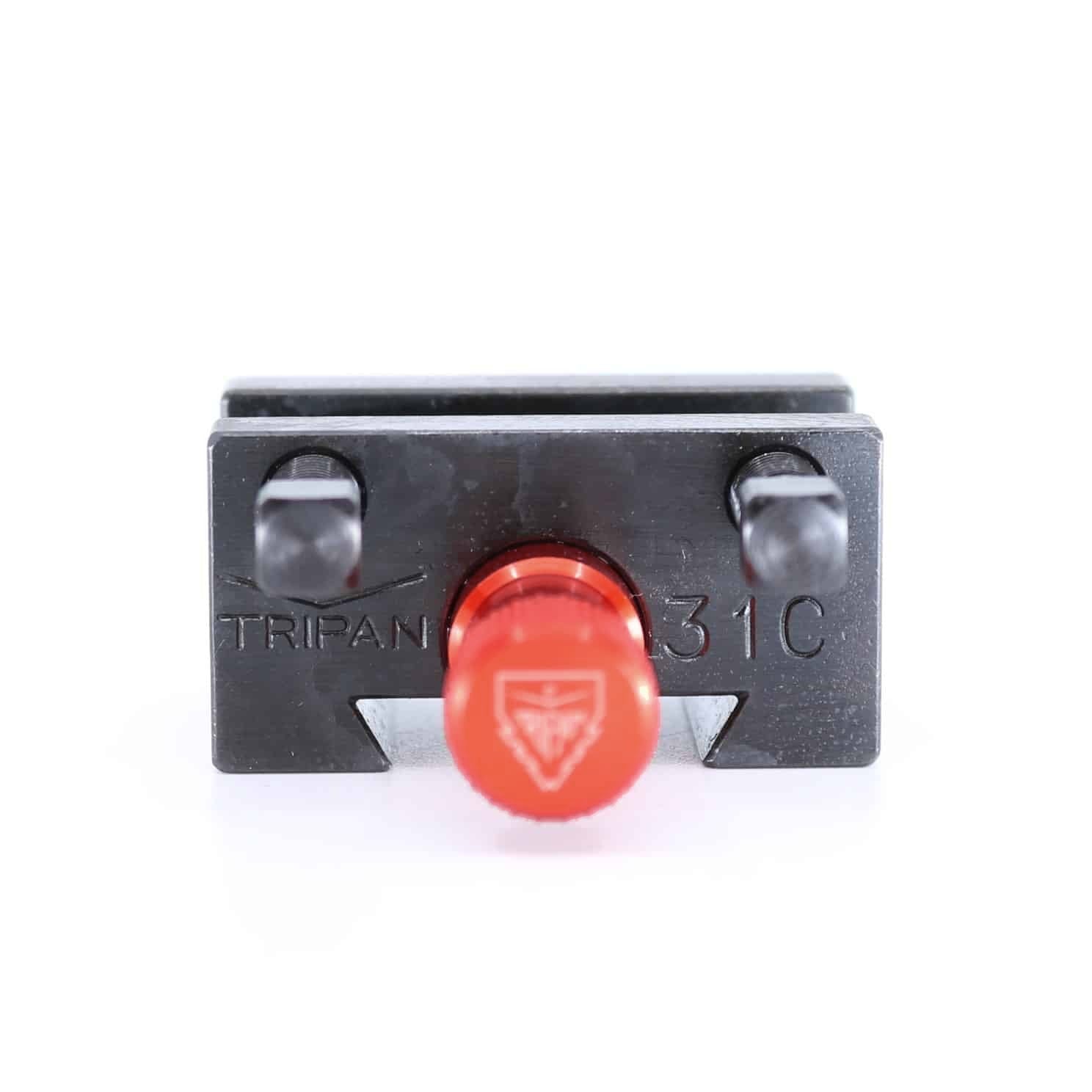 Ensemble porte-outil Tripan® 31C vu de face avec écrou de réglage rouge
