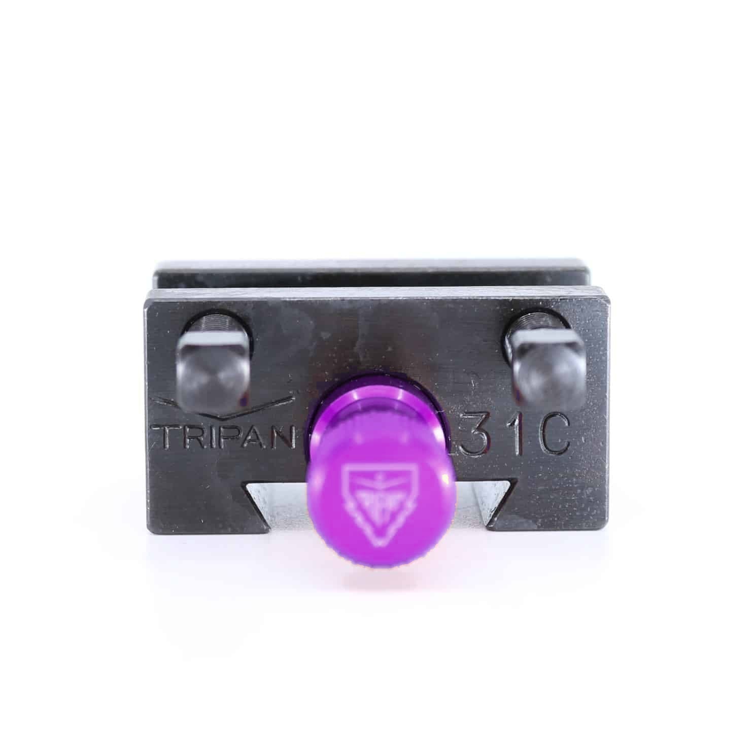Ensemble porte-outil Tripan® 31C vu de face avec écrou de réglage violet