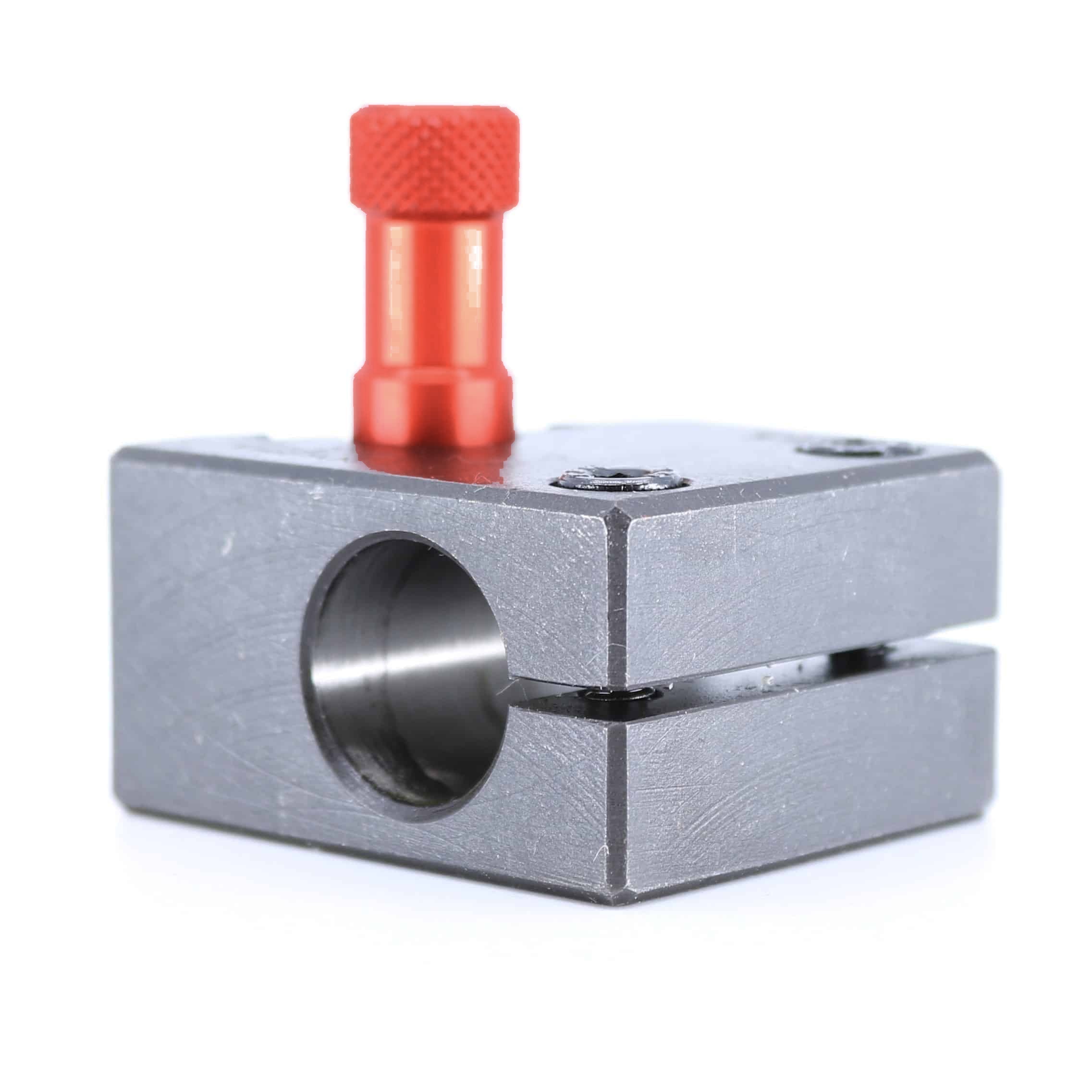 Ensemble porte-barre Tripan® 45 vu de dessus avec écrou de réglage rouge