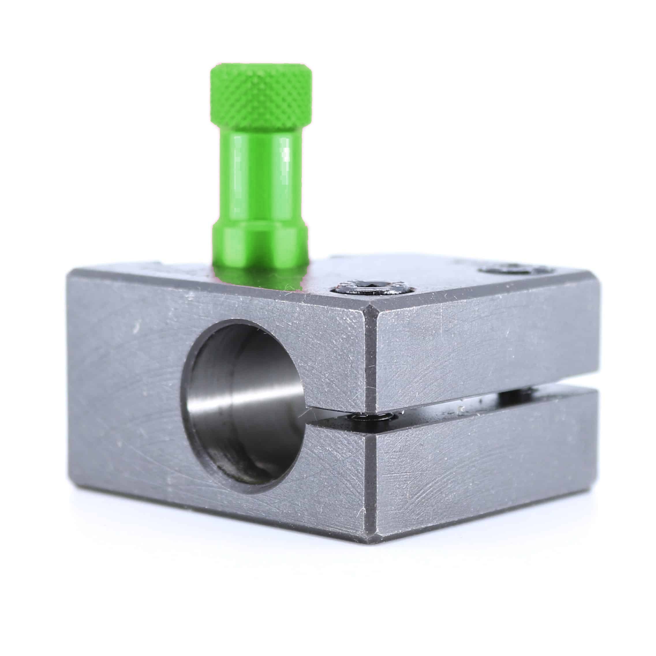 Ensemble porte-barre Tripan® 45 vu de dessus avec écrou de réglage vert